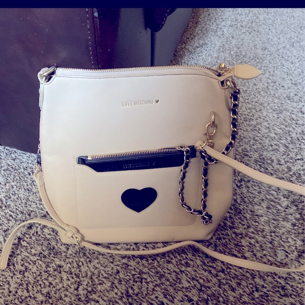 Authentic leather Moschino crossbody bag